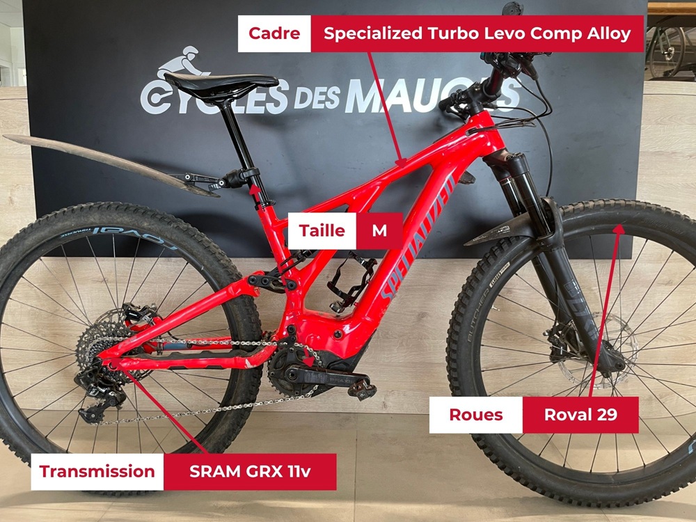 Specialized Turbo Levo Comp 2021 reconditionné chez Cycles des Mauges avec spécifications