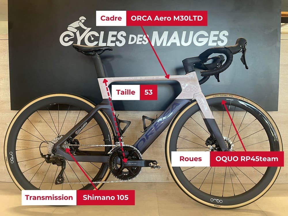 Vélo de route Orbea Orca Aero M30LTD à vendre chez Cycles des Mauges, vélo de démo neuf