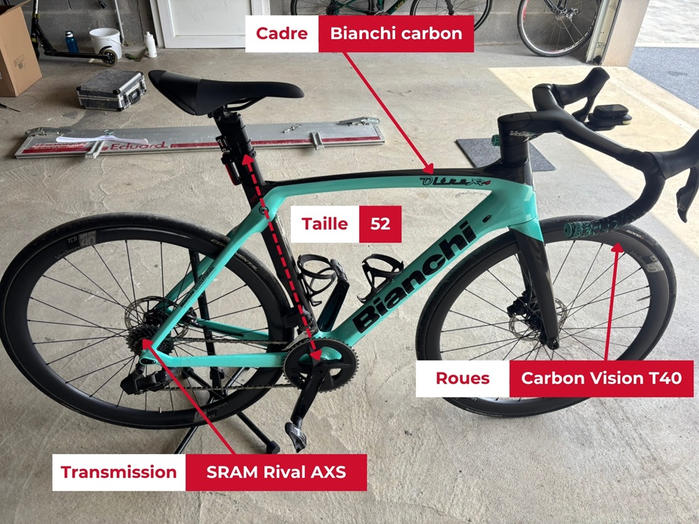 Vélo de route Bianchi - Cycles des Mauges Vélo de route Bianchi cadre carbone reconditionné à vendre chez Cycles des Mauges